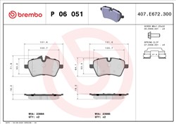 Paaugstinātas veiktspējas bremžu kluči ar ielas homologāciju BREMBO P 06 051X