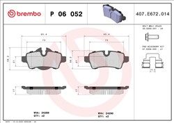 BREMBO Piduriklotside komplekt, ketaspidur P 06 052_0