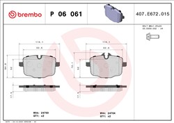 Piduriklotsi komplekt BREMBO P 06 061