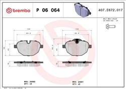 Piduriklotsi komplekt BREMBO P 06 064