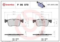 BREMBO Piduriklotside komplekt, ketaspidur P 06 070X