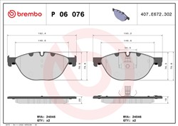 BREMBO Piduriklotside komplekt, ketaspidur P 06 076