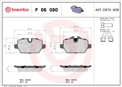 Piduriklotsi komplekt BREMBO P 06 080