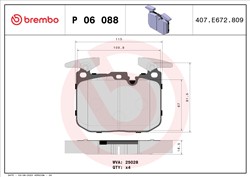 TUNING brake pads BREMBO P 06 088X