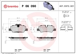BREMBO Piduriklotside komplekt, ketaspidur P 06 090_0