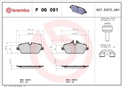 Piduriklotsi komplekt BREMBO P 06 091