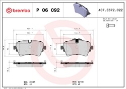 Piduriklotsi komplekt BREMBO P 06 092