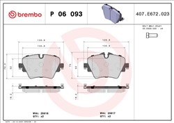 Piduriklotsi komplekt BREMBO P 06 093