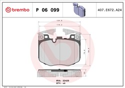 Piduriklotsi komplekt BREMBO P 06 099