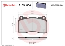 Piduriklotsi komplekt BREMBO P 09 004