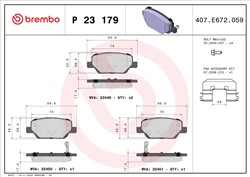 BREMBO Piduriklotside komplekt, ketaspidur P 23 179