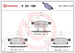 BREMBO Piduriklotside komplekt, ketaspidur P 24 188_0