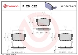 Piduriklotsi komplekt BREMBO P 28 022