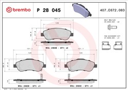 BREMBO Piduriklotside komplekt, ketaspidur P 28 045_0