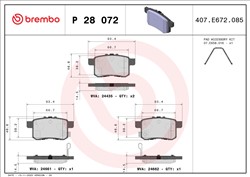 Piduriklotsi komplekt BREMBO P 28 072