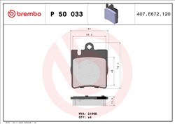 BREMBO Disk pločice - tuning P 50 033X