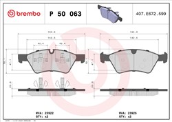 BREMBO Piduriklotside komplekt, ketaspidur P 50 063_0