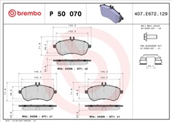 BREMBO Piduriklotside komplekt, ketaspidur P 50 070_0