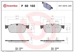 Paaugstinātas veiktspējas bremžu kluči ar ielas homologāciju BREMBO P 50 102X