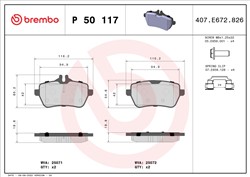 Piduriklotsi komplekt BREMBO P 50 117