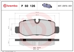 BREMBO Piduriklotside komplekt, ketaspidur P 50 126_0