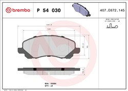 Bremžu kluču komplekts, paaugstinātas veiktspējas BREMBO P 54 030X_0