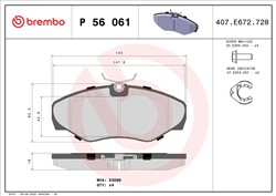 Piduriklotsi komplekt BREMBO P 56 061