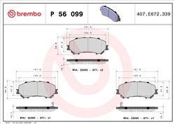 Piduriklotsi komplekt BREMBO P 56 099