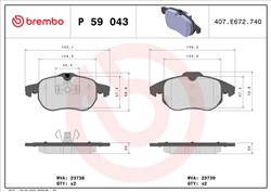 BREMBO Disk pločice - tuning P 59 043X