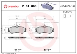 BREMBO Piduriklotside komplekt, ketaspidur P 61 060_2