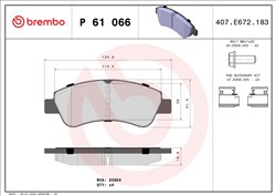 BREMBO Piduriklotside komplekt, ketaspidur P 61 066X