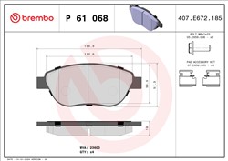BREMBO Disk pločice - tuning P 61 068X
