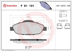 BREMBO Piduriklotside komplekt, ketaspidur P 61 101