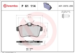BREMBO Piduriklotside komplekt, ketaspidur P 61 114_0