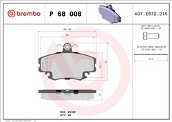 Piduriklotsi komplekt BREMBO P 68 008