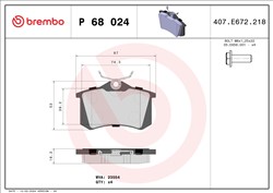 BREMBO Piduriklotside komplekt, ketaspidur P 68 024_0