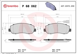 Piduriklotsi komplekt BREMBO P 68 062