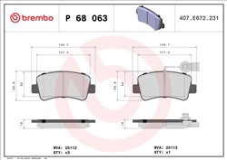 BREMBO Piduriklotside komplekt, ketaspidur P 68 063