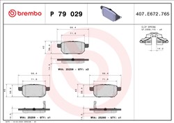 Комплект гальмівних колодок, дискове гальмо P 79 029