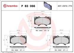 Piduriklotsi komplekt BREMBO P 83 066