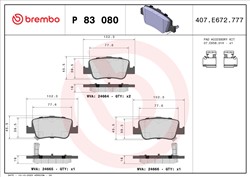 BREMBO Piduriklotside komplekt, ketaspidur P 83 080X_0
