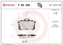 BREMBO Disk pločice - tuning P 85 020X