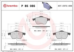BREMBO Disk pločice - tuning P 85 085X