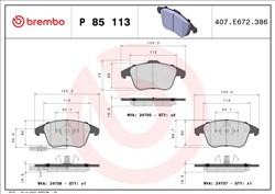 BREMBO Piduriklotside komplekt, ketaspidur P 85 113X_1