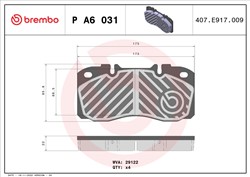 Brake pads set front (without additions), fits: IVECO DAILY IV, DAILY V, DAILY VI, EUROCARGO I-III, MAGIRUS; RVI D; IRISBUS DAILY TOURYS; NISSAN NT500 2.3D-5.9D 01.91-