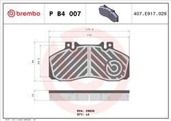 Brake pads set front/rear (without additions), fits: MERCEDES SPRINTER 5-T (B905), T2/L, T2/LN1, VARIO, VARIO (B667, B670, B668), VARIO (B670), VARIO (B670, B668, B667) 2.3-4.3D 02.84-