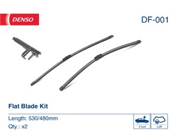 Pióro wycieraczki Flat Blades DF-001 bezprzegubowe 530/480mm (2 szt.) przód ze spojlerem_3
