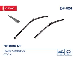 Pióro wycieraczki Flat Blades DF-006 bezprzegubowe 550/450mm (2 szt.) przód ze spojlerem_3