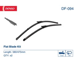 Wiper blade DF-094 jointless 580/475mm (2 pcs) front with spoiler