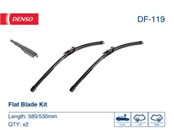 Pióro wycieraczki Flat Blades DF-119 bezprzegubowe 580/530mm (2 szt.) przód ze spojlerem_3